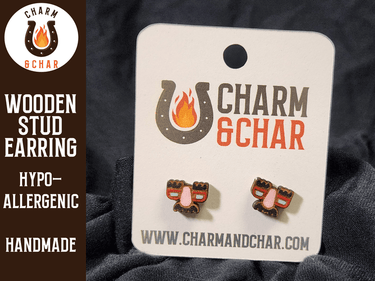 Prank Moustache Face Wood Stud Earrings - Lifestyle Fashion Earring - Stud Earring - Charm and Char